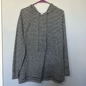 Women’s Workshop Republic clothing striped hooded top size 2X VGUC